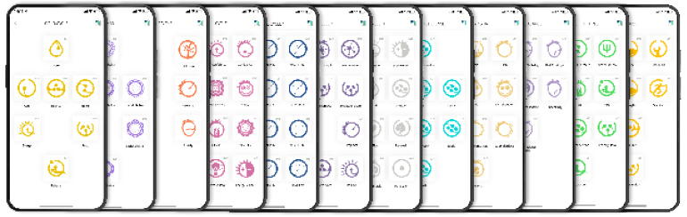 iphones showing the Healy app program options